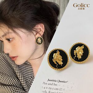 【Gulicc】古莉可 耳環 復古金色人像耳環
