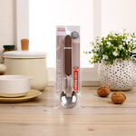 Wooden handle stainless steel spoon, , large
