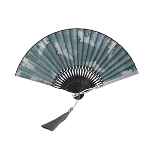 【上手家居】鋁合金折扇 清鶴(扇子/鐵扇/古風扇/合金扇/手扇/金屬折扇/古風折扇/防身武器)