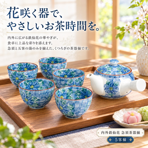 【HIYASU日安工坊】內外鐵仙花 急須茶器揃 <化粧>