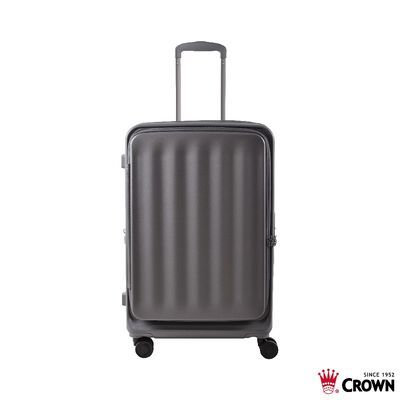 【CROWN 皇冠】皇冠Airstride 24吋擴充拉鍊箱-石墨灰