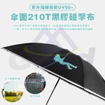 UPF 50+ Auto-Open/Close Reverse Fold Umbrella - Navy Blue with Black Lining, , large