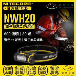 【錸特光電】NITECORE NWH20 電子調焦工作頭燈