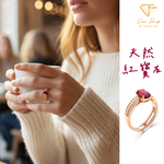 【CF鑽飾】戒指《沐光》天然紅寶石 1克拉純銀女戒, , large