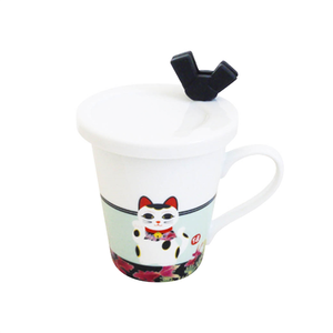 【毓秀堂】三鄉陶器 緣起吉祥物馬克杯 (招財貓)