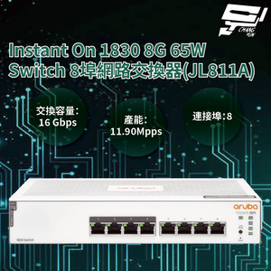 昌運監視器Aruba HPE Instant On 1830 8G 65W Switch 8埠網路交換器(JL811A)