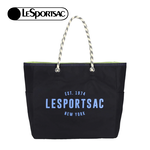 Lesportsac 大型雙面托特包 手提包 購物袋 送禮 禮物 女包 男包(深藍x青檸綠)L261-1113P-FB16, , large