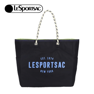 Lesportsac 大型雙面托特包 手提包 購物袋 送禮 禮物 女包 男包(深藍x青檸綠)L261-1113P-FB16