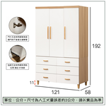 【唯熙傢俱】寶拉雙色4尺衣櫃, , large