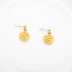 【Angel & Me】復活節 新生 鳥巢 s925純銀厚鍍24k金 一對 耳環, , large