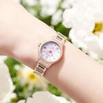 CITIZEN 星辰 XC 櫻花粉紅金 鈦 鑽石光動能電波女錶 ES9497-88X, , large