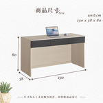 【Hampton 漢汀堡】范爾全鋁5尺三抽書桌, , large