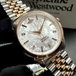 [星晴錶業]Vivienne Westwood手錶,38mm,VW30320銀白色錶面玫瑰金錶殼金銀相間精鋼錶帶款, , large