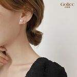 【Gulicc】古莉可 耳環 滴釉格子愛心耳釘, , large