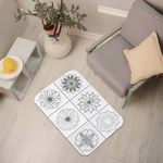【Monster】 Soft Diatomaceous Earth Absorbent Mat &ndash; Floral Seal Series (60x40cm) &ndash; Square Porcelain, , large