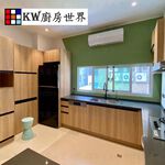 【KW廚房世界】系統廚具 廚房設計 客製化 廚櫃 工廠直營L字型流理台 石英石檯面 木製桶身系統門版 櫻花排油煙機, , large