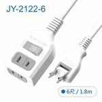 鉅玉經典｜一開二插中繼延長線 6尺 JY-2122-6, , large
