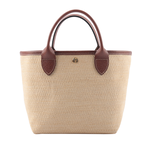 LONGCHAMP S號 LE PANIER PLIAGE 草編二用包/棕色, , large