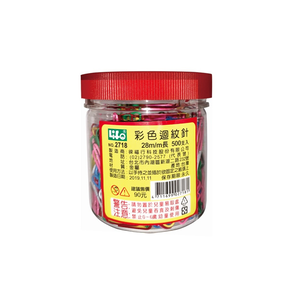 【 徠福 】彩色迴紋針28mm 量販包裝 /桶 NO.2718