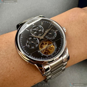 [星晴錶業]GEYA手錶,42mm,G78181GWK機械鏤空錶面銀錶殼銀色精鋼錶帶款