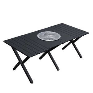 Multifunctional Outdoor Camping BBQ Omelet Table (Matte Black) (Outdoor Camping Folding Table, BBQ Camping Table, Lightweight Folding Camping Table)