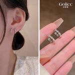 【Gulicc】古莉可 耳環 日版精緻微鑲麻花耳環, , large