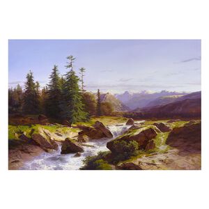 【御畫房】山谷有泉聲 國家一級畫師手繪油畫60&times;90cm(VF-91)