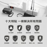 《台灣製造》延長線 扁頭插座 防雷擊突波 熱銷 極簡白 七開六座 180CM A0003, , large
