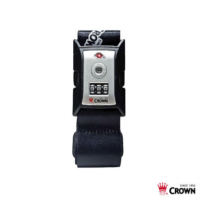 【CROWN 皇冠】TSA行李箱束帶-黑白色