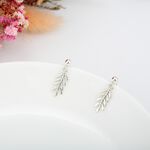 【Angel & Me】Laurel leaf s925 sterling silver earrings (changeable ear clips), , large
