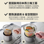 日本Arnest 逸品物創不銹鋼三合一萬用料理鍋附瀝水藍、玻璃蓋14cm, , large