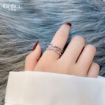 【Gulicc】古莉可 戒指 韓國時尚鑲鑽開口食指戒, , large