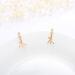 【Angel & Me】Dragonfly s925 sterling silver 24k gold plated earrings gift, , large