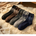 [Kaimi Cotton] 7-Pair Set &ndash; Random Colors &ndash; Winter Essential (Men&rsquo;s) Premium Thermal Wool Socks &ndash; Cold-Proof / Warm / Long Winter Socks &ndash; Argyle Design, , large