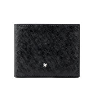Montblanc 萬寶龍 匠心系列防刮牛皮對開6卡短夾/黑色