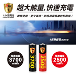 【8馬赫】3號/AA 恆壓可充式1.5V鋰電池全新特大能量3700mWh8入+(3號8槽)AI隨身收納盒充電器, , large