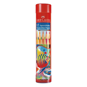 【Faber-Castell】輝柏 精緻棒棒筒 水性色鉛筆 12色 /筒 115912(內附水彩筆)