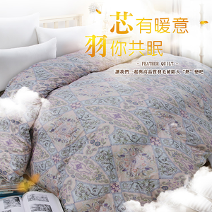 【多利寶寢具】Indian_飯店級印花天然羽毛絨被/棉被胎(印花防絨布)