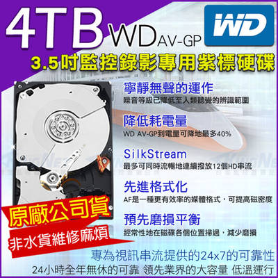 【KingNet】 4TB 3.5吋 監控硬碟 SATA 低耗電 24小時錄影超耐用