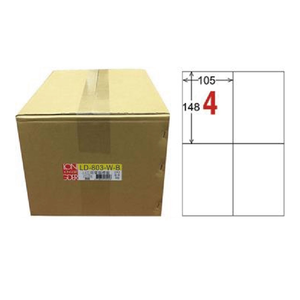 【龍德】LONGDER 三用電腦標籤 A4 4格 105*148mm 白色 1000張/箱 LD-803-W-B(適用雷射、噴墨、影印)