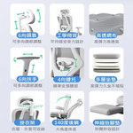 【HTGC】XD頂級 人體工學椅(人體工學設計+坐墊耐久坐+可後仰)電腦椅 辦公椅 電競椅, 黑框黑網205, large