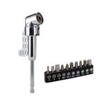 L-shaped drill corner arm - 105-degree long corner arm + 10-piece bit set, , large