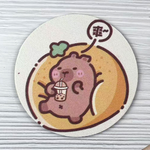水豚杯墊【4款可選】 科技皮 珪藻土 吸水快乾 方便收納 防滑底部 快速吸水 珪藻土杯墊 水豚, , large