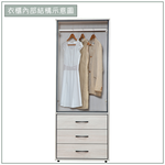 【唯熙傢俱】蘿拉鋼刷白2.5尺抽屜衣櫃, , large