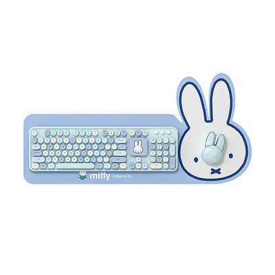 Miffy x MiPOW LQ米菲104鍵全尺寸無線鍵盤滑鼠套裝組MPC006 淺藍色