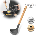 【Taste Plus】悅味 德國櫸木柄 矽膠杓 有刻度 矽膠包不鏽鋼 不易變形(不沾鍋專用), , large