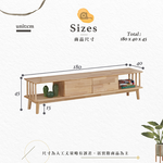 【Hampton 漢汀堡】巴特圓棍橡膠實木6尺長櫃, , large