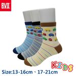 【BVD】汽車條紋1/2童襪<灰色,13-16cm>B325 短襪 襪子, , large