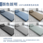 ［熊棉］三折床墊專用舒柔床包組｜純棉款｜3.5尺｜黛藍｜折疊床必備 床包 純棉 好清洗 清理便利 素色床包 高級觸感, , large