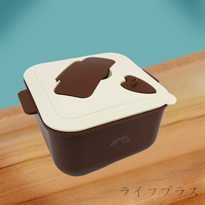 SIMEI 可微波304不鏽鋼方形泡麵碗-15cm-(咖啡色)-1入